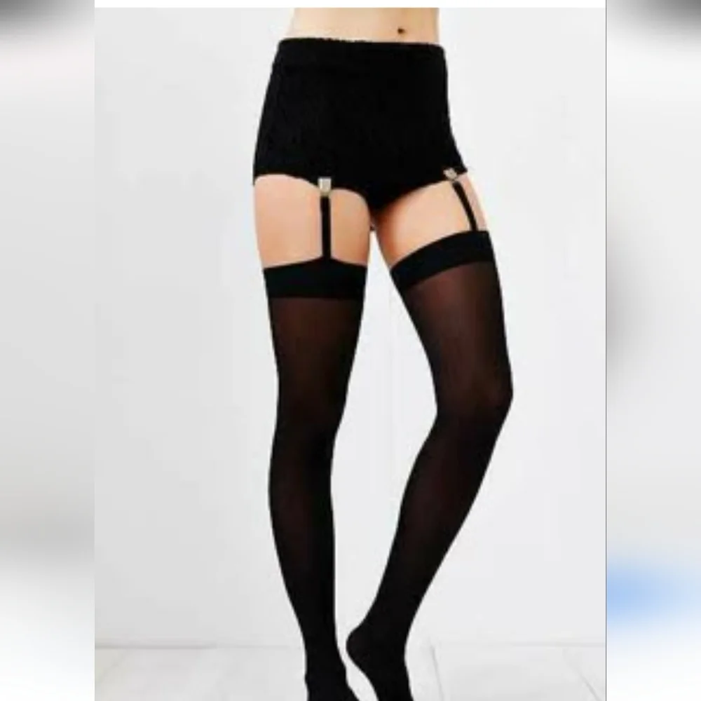 Opaque Garter Belt Stockings